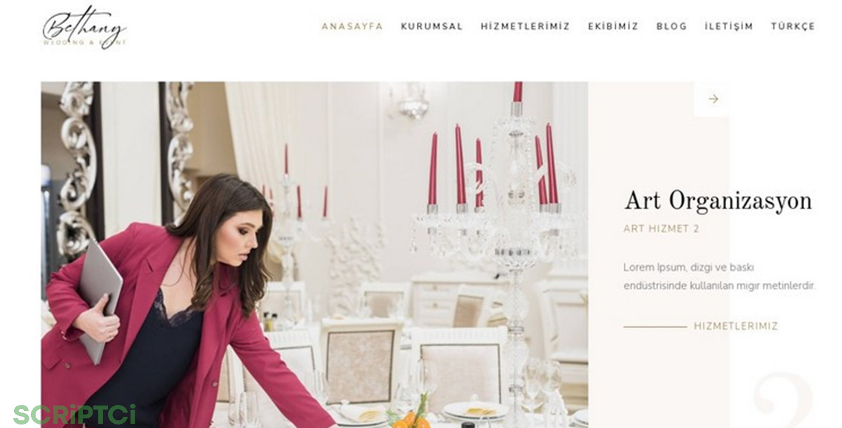 Organizyon Firması Web Sitesi O01