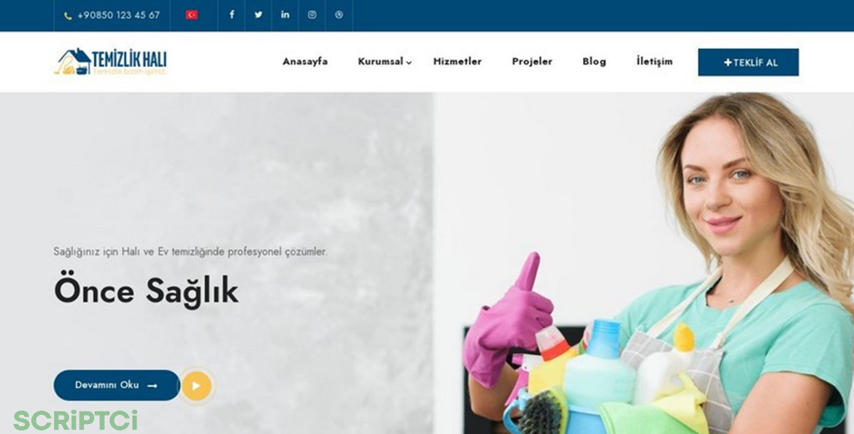 Temizlik Firması Web Sitesi TF01