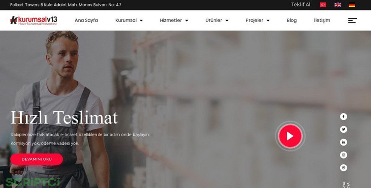 Kurumsal Firma Web Sitesi KF13