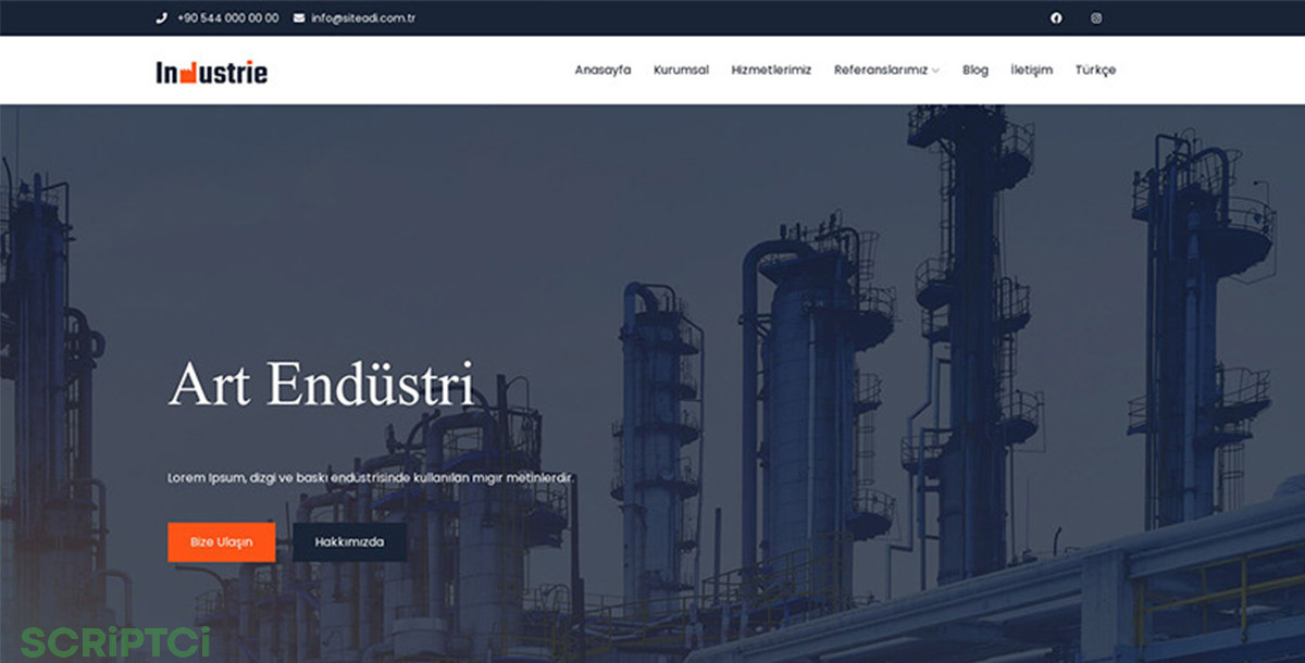 Endüstriyel Web Sitesi E01