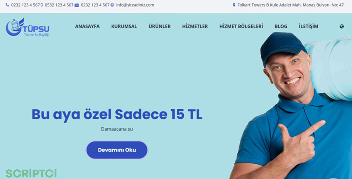 Tüp ve Su Dağıtım Firması Web Sitesi TSF01
