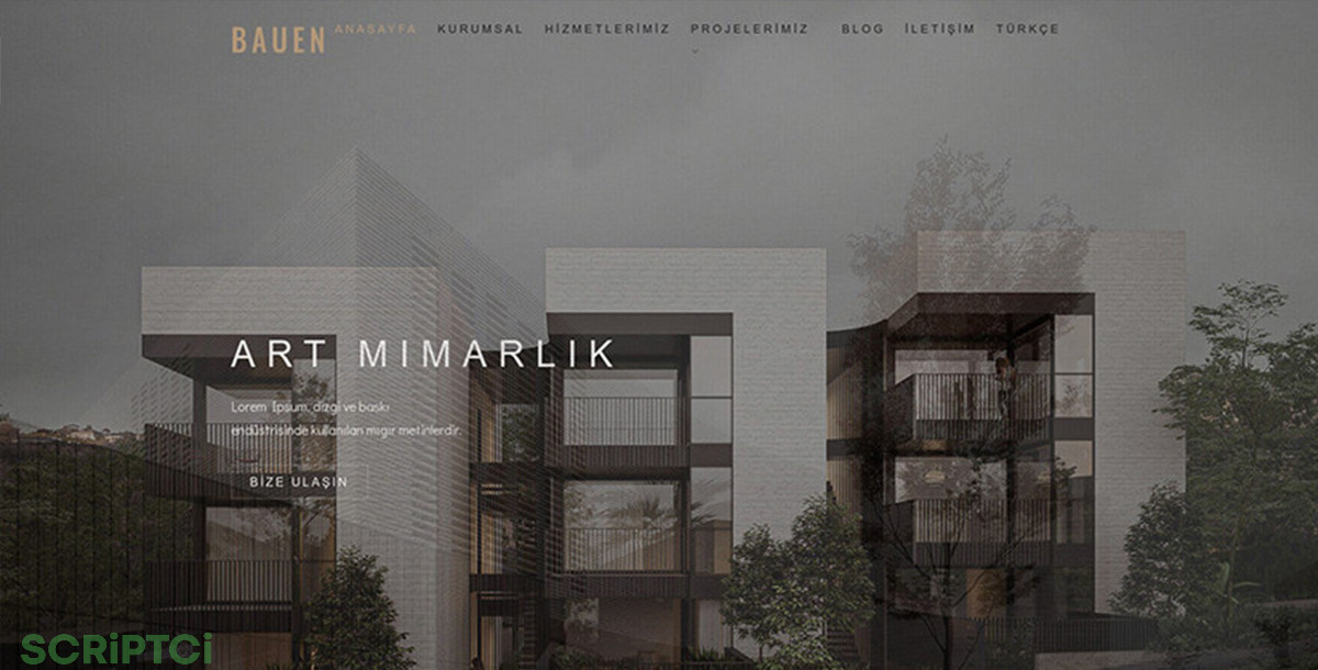 İnşaat ve Mimarlık Web Sitesi (Açık Mod Tema) IM01